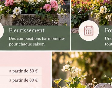 Fleurs colorées dans une ambiance champêtre